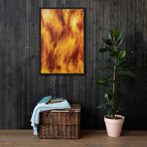 Abstract Fire - Framed Canvas